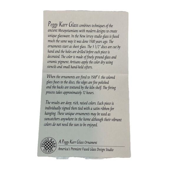 Peggy Karr 3" Fused Glass Santa/Red Holiday Ball 2001 Vintage Christmas Ornament - Picture 4 of 4